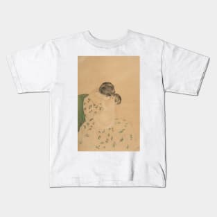 Mother's Kiss by Mary Cassatt Kids T-Shirt